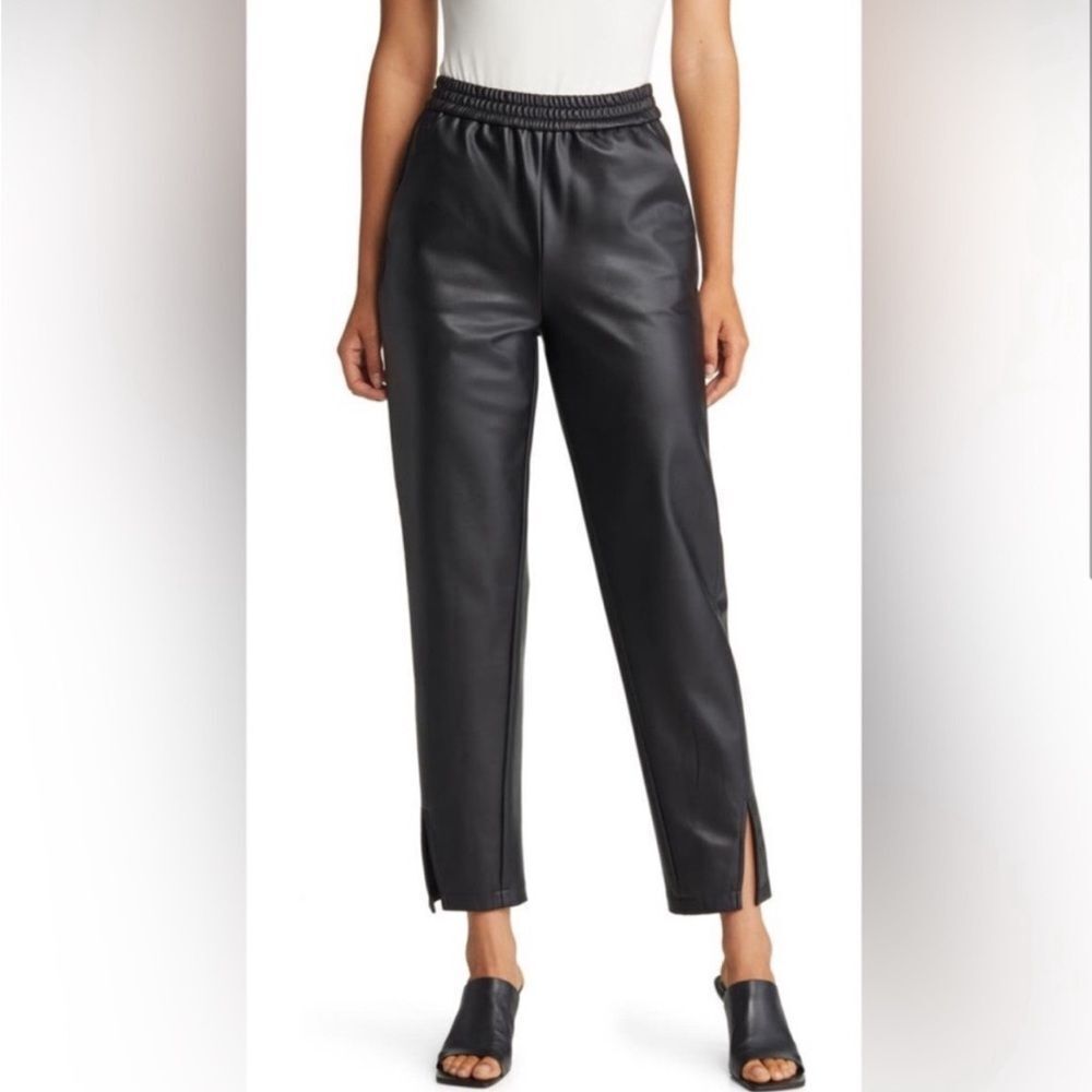 Halogen‎ Faux Leather Elastic Waist Black Pants New!